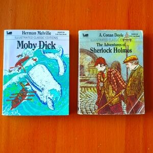 2 VINTAGE Books - Moby Dick & The Adventures of Sherlock Holmes
